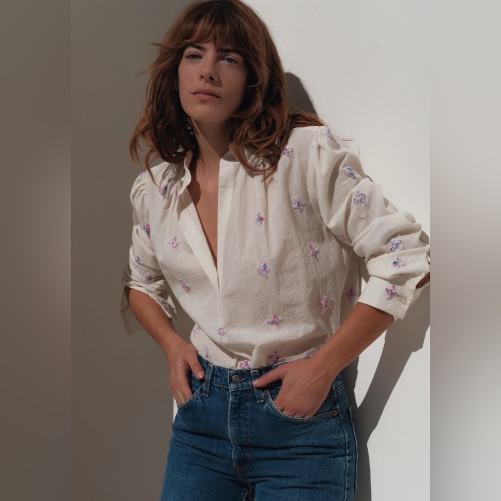 Wear cissa women’s The PUFF Shirt - Bloom size XS